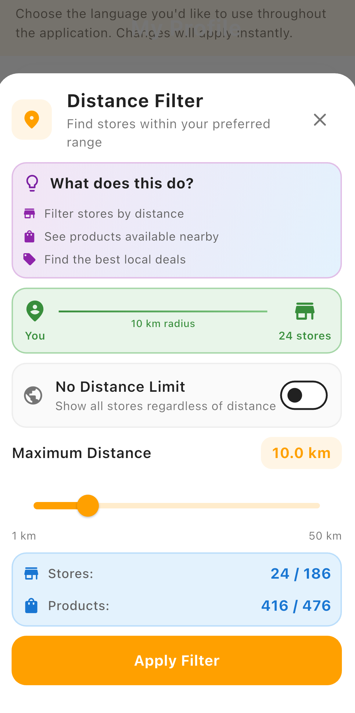 Distance Filter